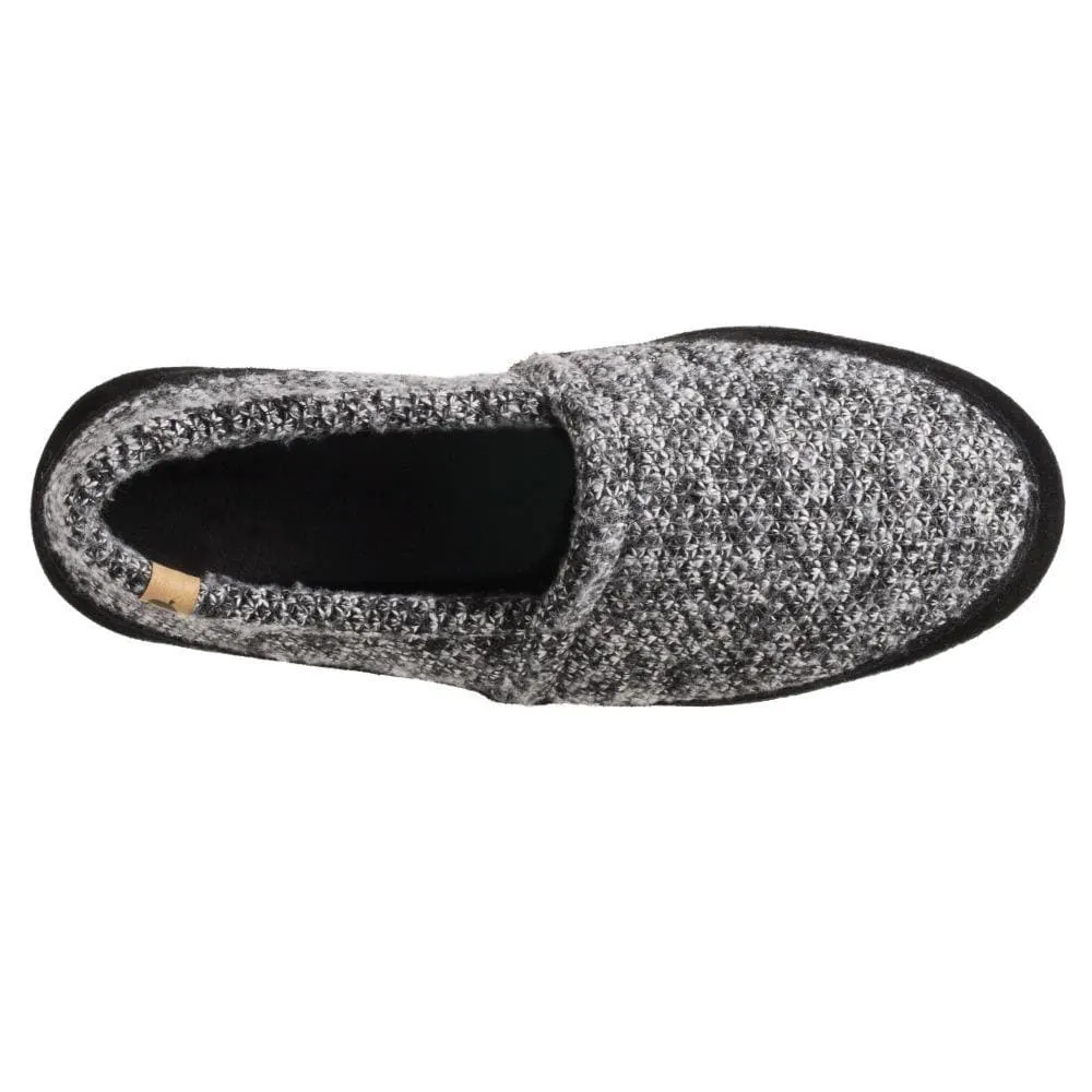 Acorn Men's Moc Slippers- Black Tweed