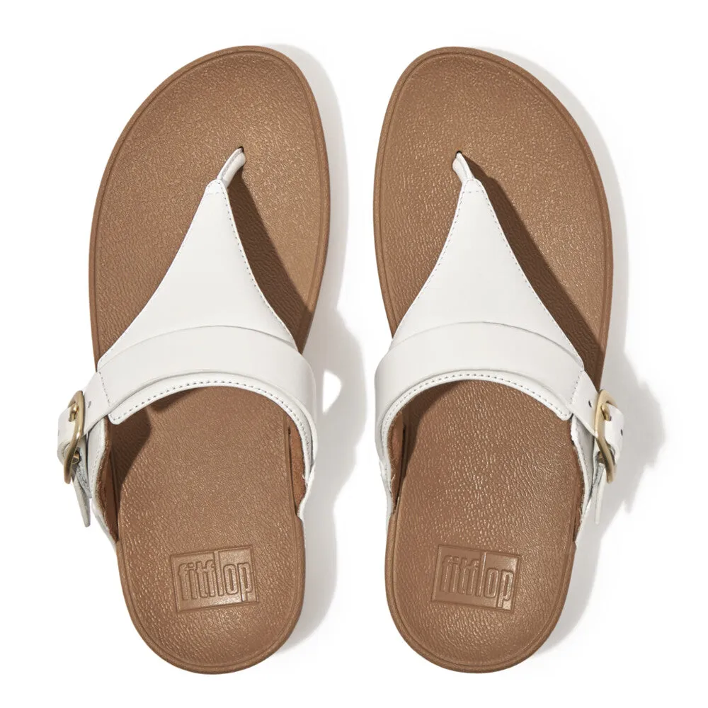 FitFlop Lulu Adjustable Leather  Sandals - Urban White