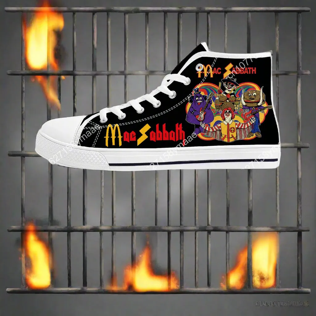 Mac Sabbath High Top Sneakers Mens Womens Teenager Canvas High Quality Black Sneaker Casual Shoe White
