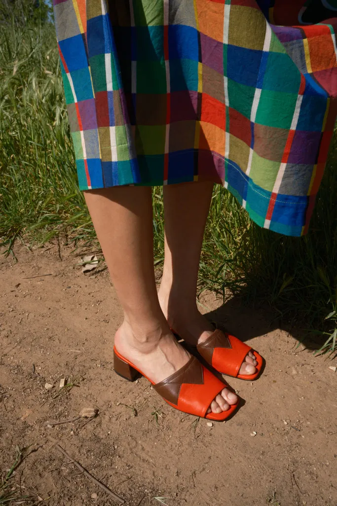 Piranha Slides - Brown/Tomato